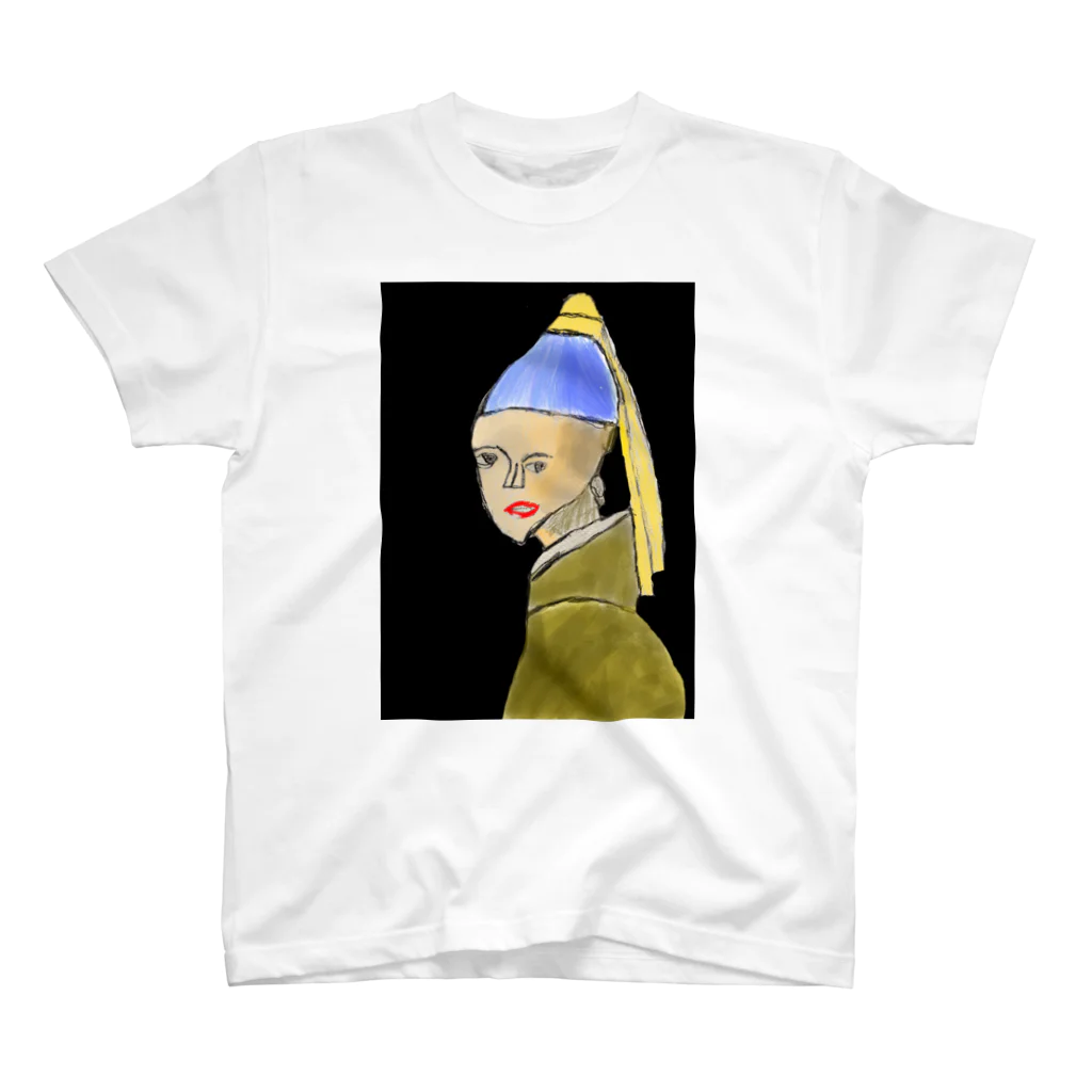 Genart0717のGirl with a pearl earring　フェルメールの真珠の耳飾りの少女 Regular Fit T-Shirt