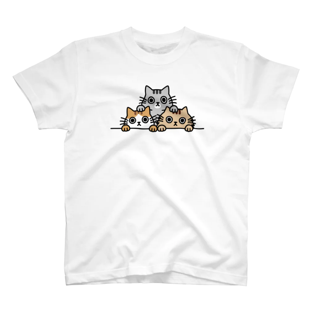 chi-bitのじーっとみる猫（3匹組） Regular Fit T-Shirt