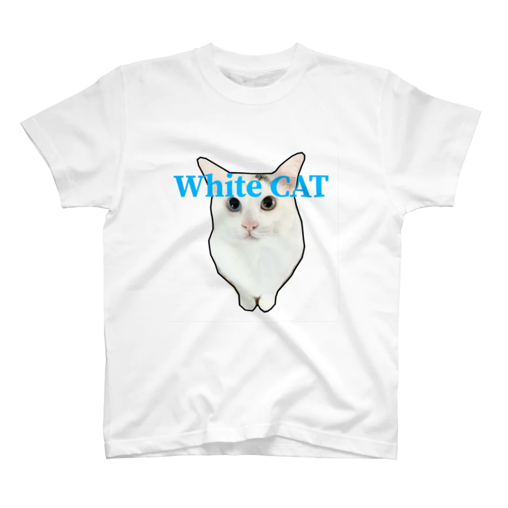 保護猫しーちゃん（White cat）のしーちゃんWhiteCATちゃん スタンダードTシャツ