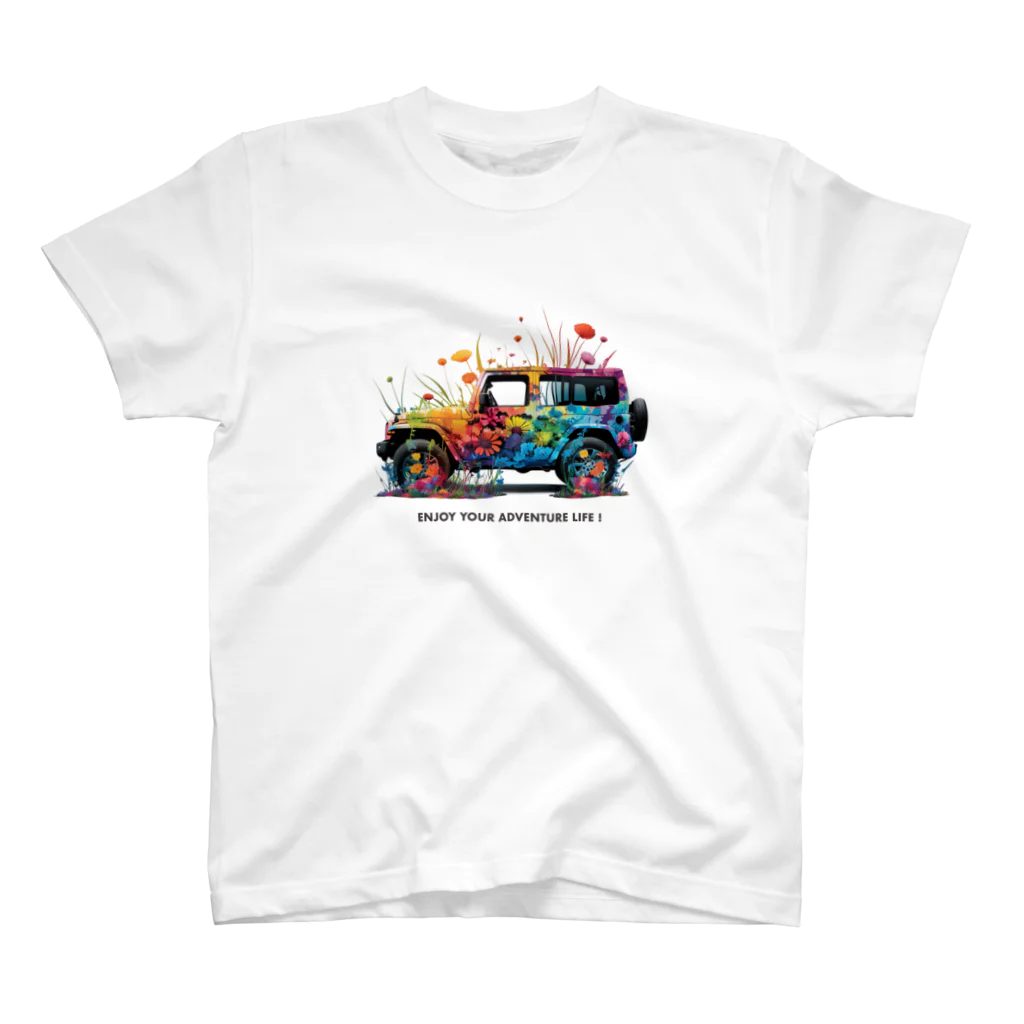 DOG  LOVERSのフラワーJEEP Regular Fit T-Shirt