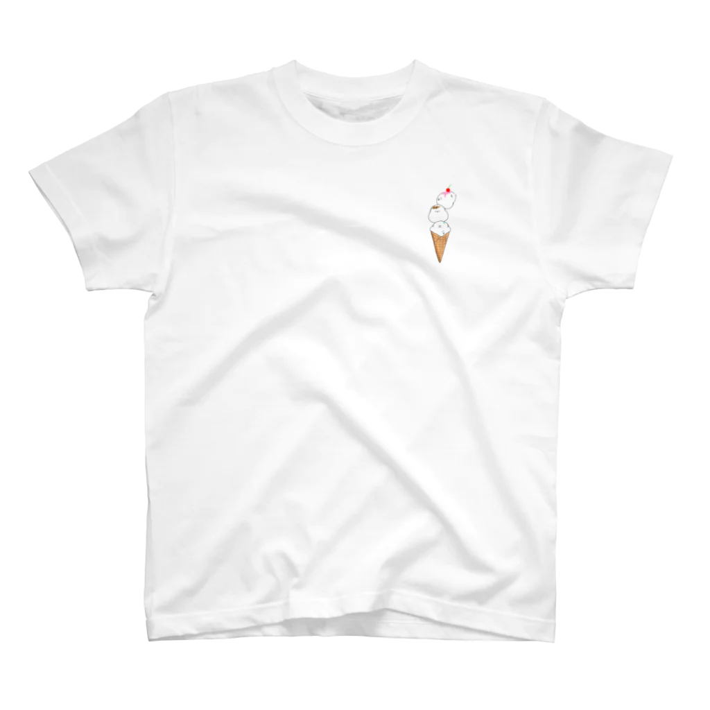 なまやけオードブルのシマエナガ式3段アイス Regular Fit T-Shirt