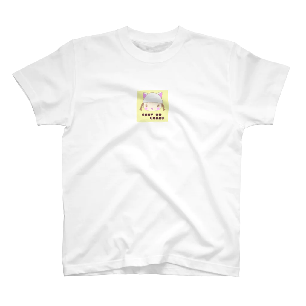 虹色猫工房(クロミツ)のBABY ON  BOARD スタンダードTシャツ