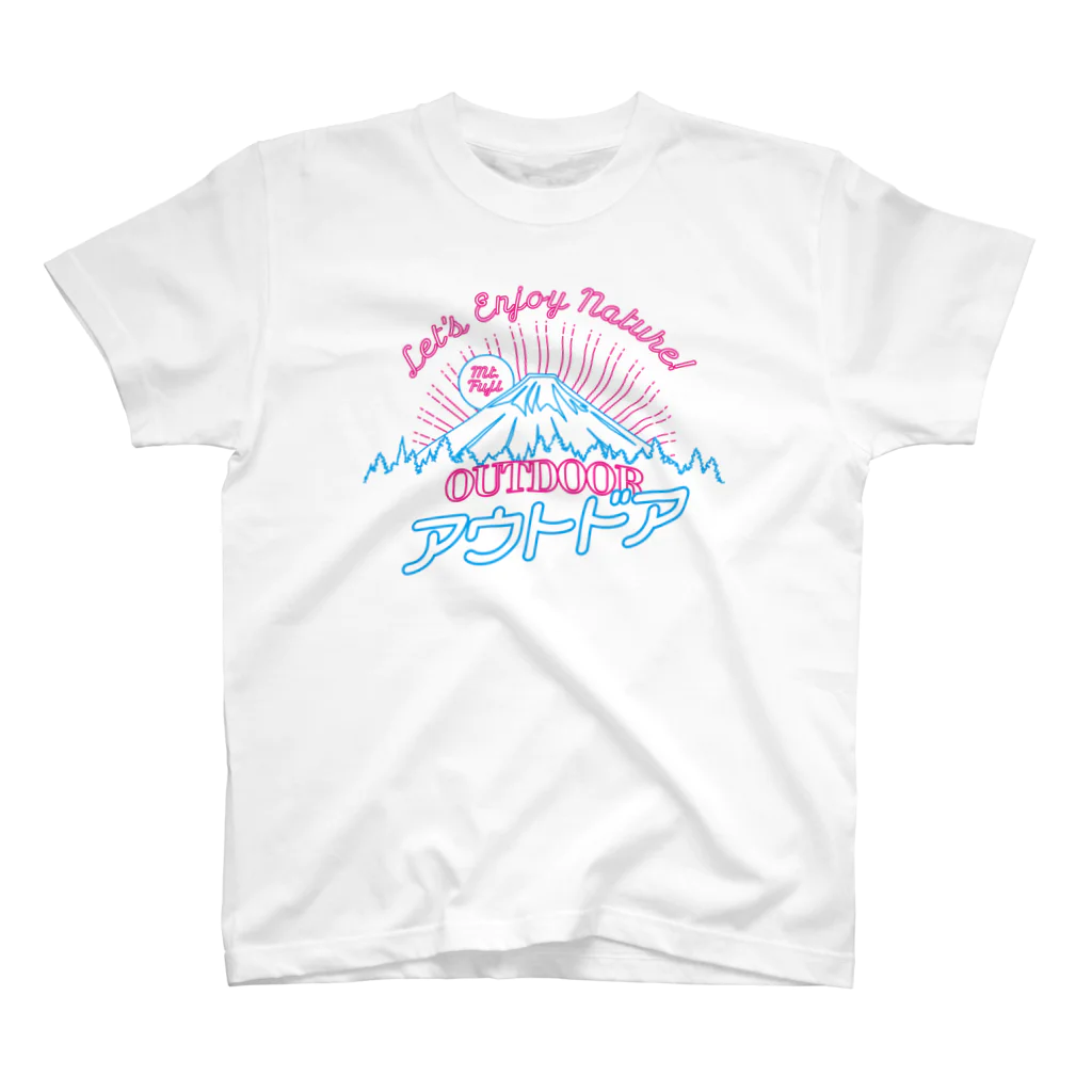 LONESOME TYPE ススのアウトドア（ネオン富士山） スタンダードTシャツ