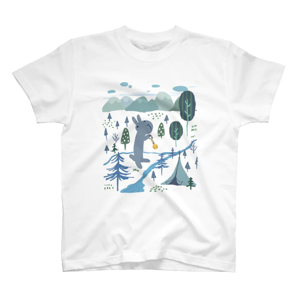 Mountain-and-Valleyの北欧風うさぎ Regular Fit T-Shirt