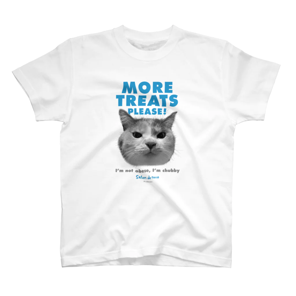 salon de necoのmore treats！ BLUE 【保護猫寄付220円】 Regular Fit T-Shirt