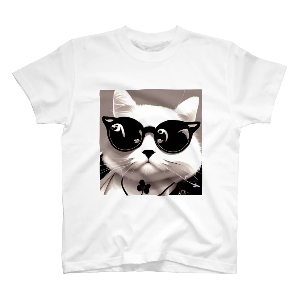 Connect Art SUZURI STOREのConnect Art 001 Cat Regular Fit T-Shirt