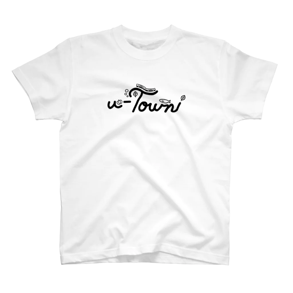 CHIYONの【🖤ver.】u-Town(ユーターン)ロゴ Regular Fit T-Shirt