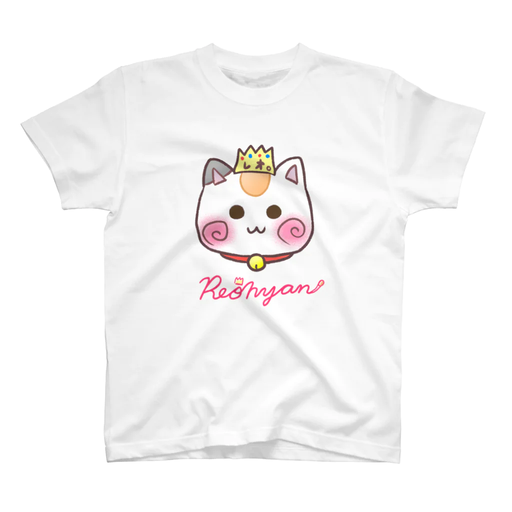 旅猫王子れぉにゃん👑😼公式(レイラ・ゆーし。)の(ピンクロゴ)顔だけ☆れぉにゃん Regular Fit T-Shirt