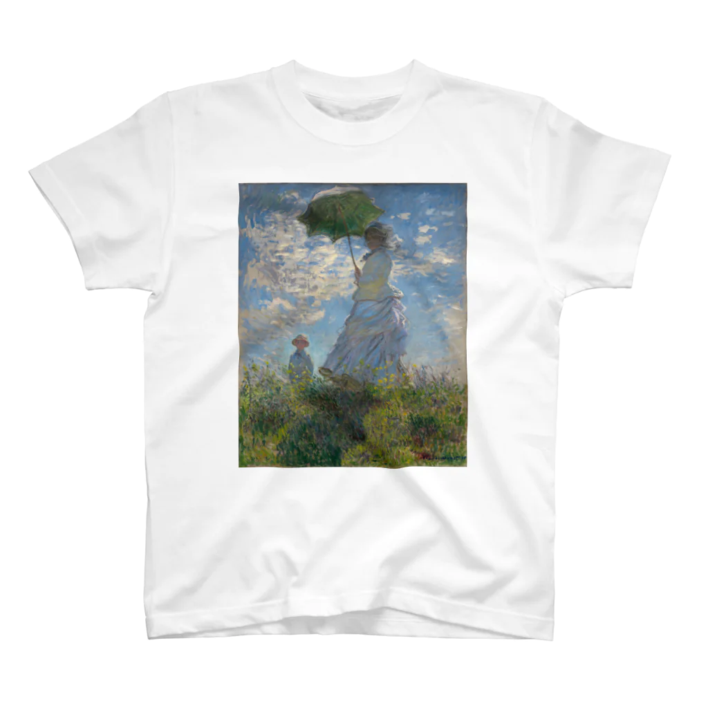 世界美術商店の散歩、日傘をさす女性 / Woman with a Parasol - Madame Monet and Her Son スタンダードTシャツ