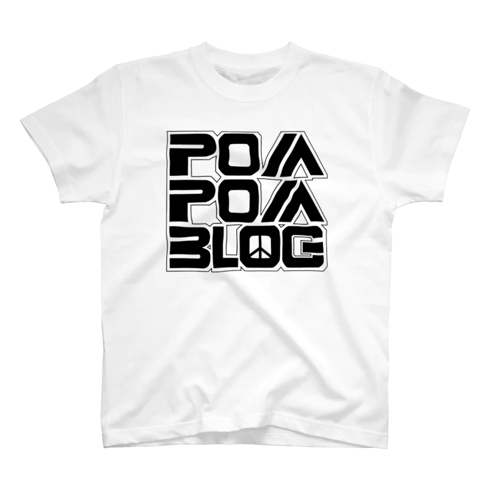 mf@PomPomBlogのPom City Four Logo（black） Regular Fit T-Shirt