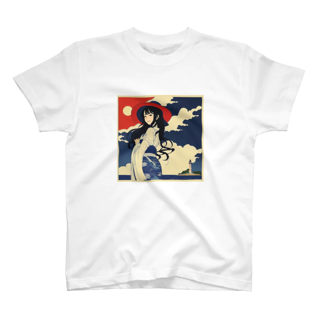 KAZAHANAの岬の少女 Regular Fit T-Shirt