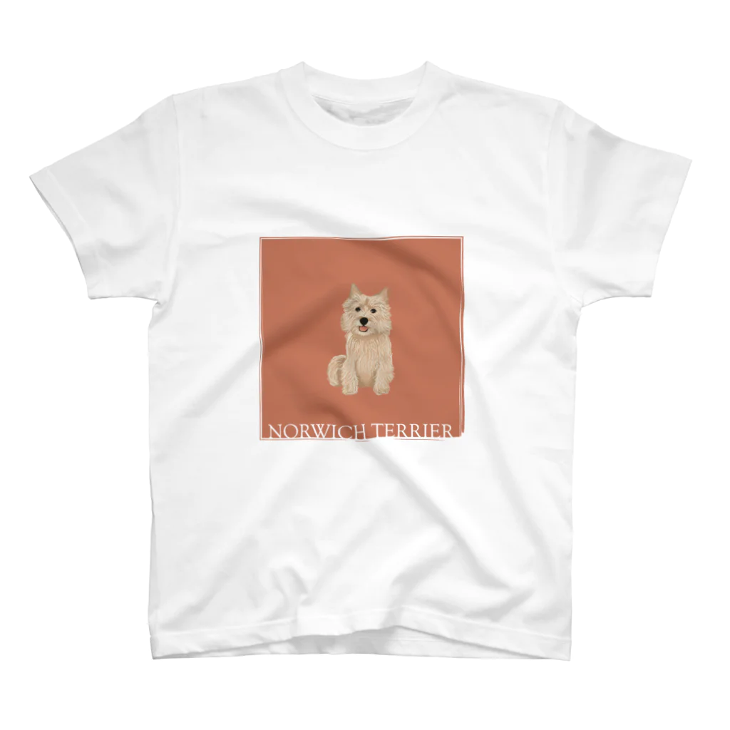 sayapochaccoのMy favirite terriers drom A to Z　~N~ NORWICH TERRIER スタンダードTシャツ