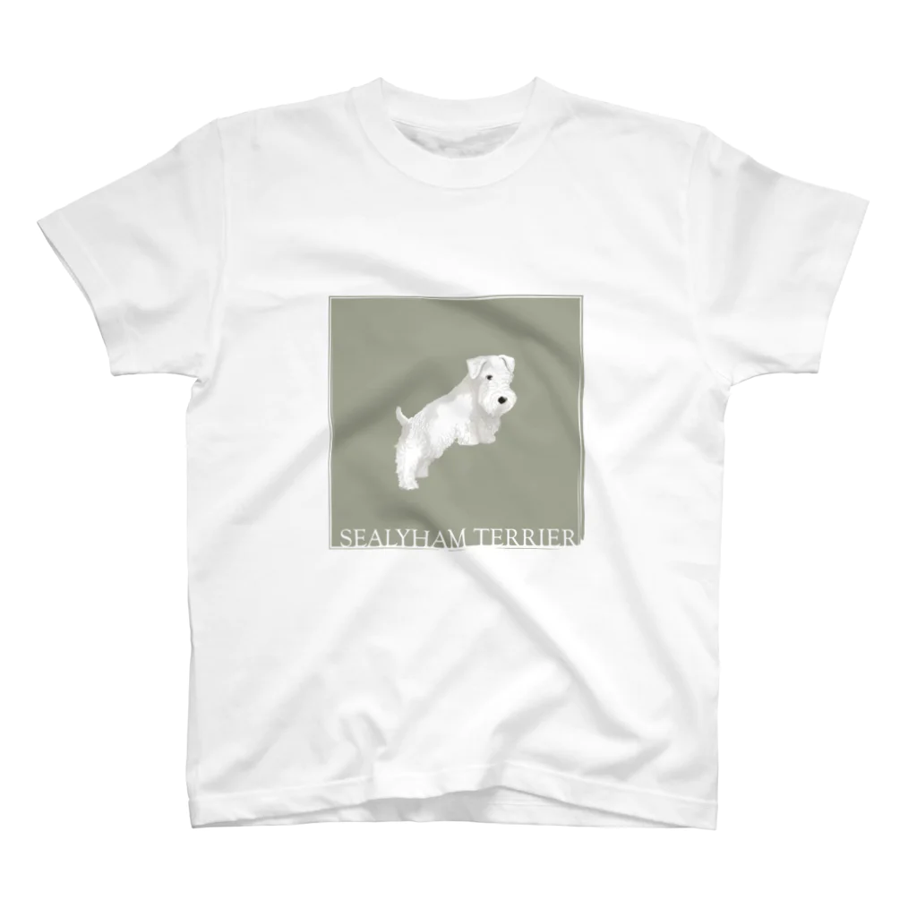 sayapochaccoのMy favirite terriers drom A to Z　~S~ SEALYHAM TERRIER スタンダードTシャツ