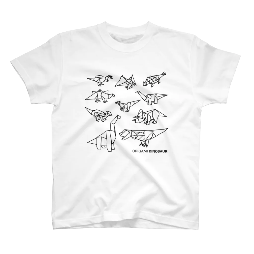 muneji_origamiのORIGAMI DINOSAUR Regular Fit T-Shirt