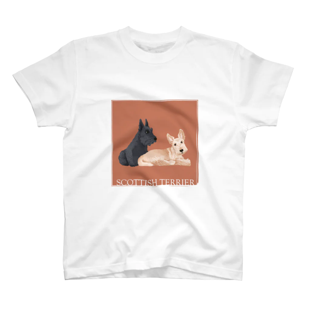 sayapochaccoのMy favirite terriers drom A to Z　~S~ SCOTTISH TERRIER スタンダードTシャツ