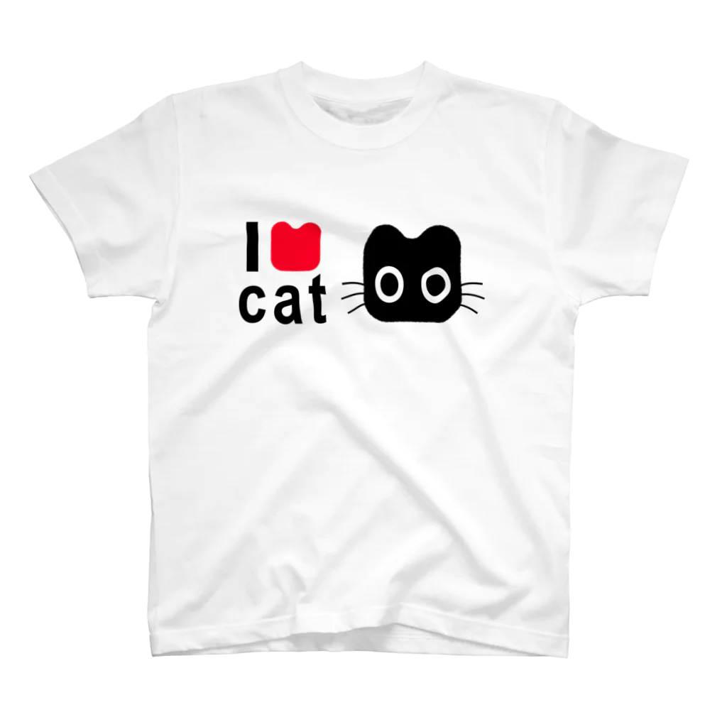 Suzutakaのくろねこクロル（I love cat） Regular Fit T-Shirt