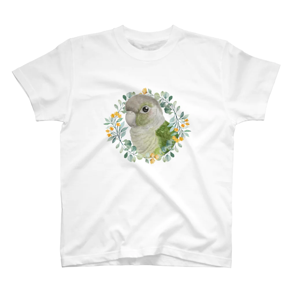 mariechan_koboの037 ウロコインコシナモン オレンジ小花のリース Regular Fit T-Shirt