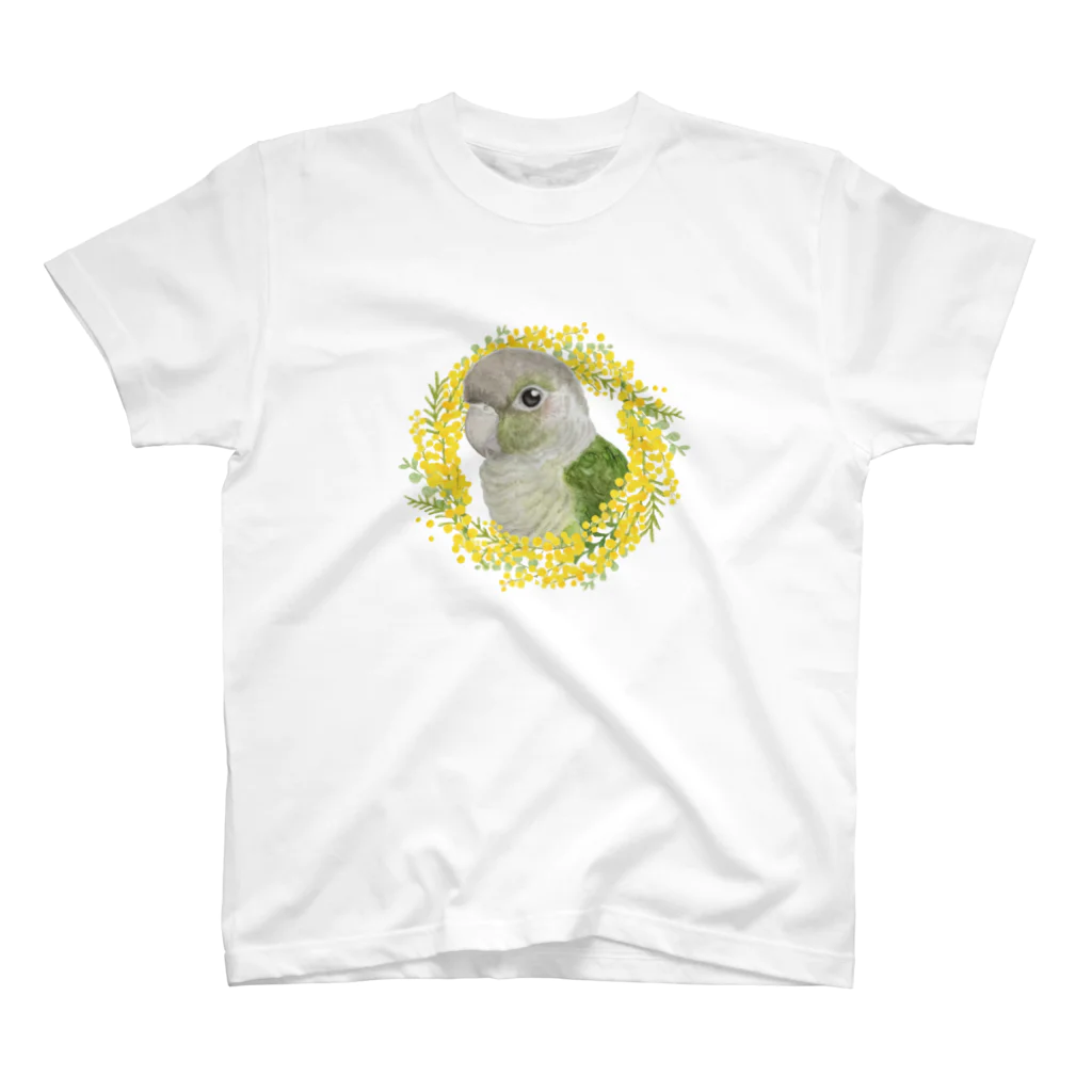 mariechan_koboの040 ウロコインコシナモン ミモザのリース Regular Fit T-Shirt