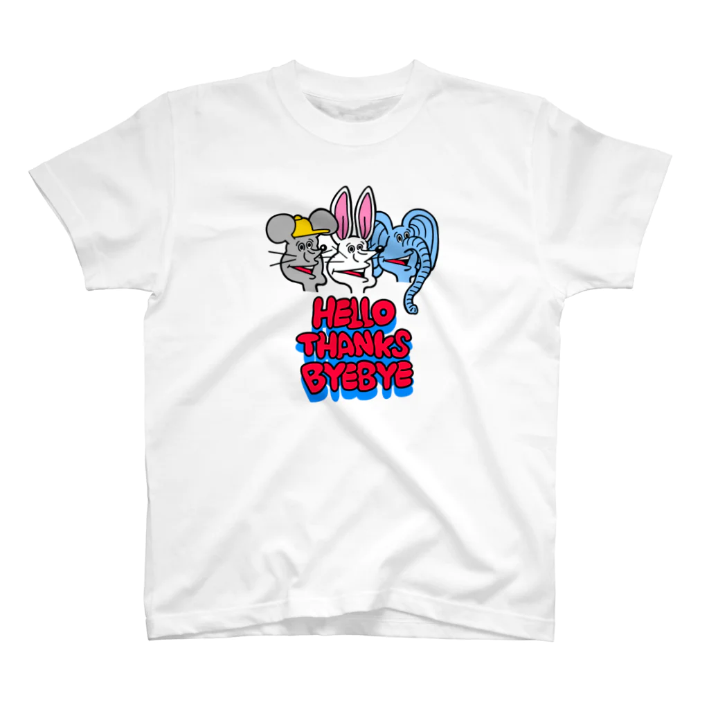 THE DOUBUTSU-ZOO SHOPのHELLO THANKS BYEBYE スタンダードTシャツ