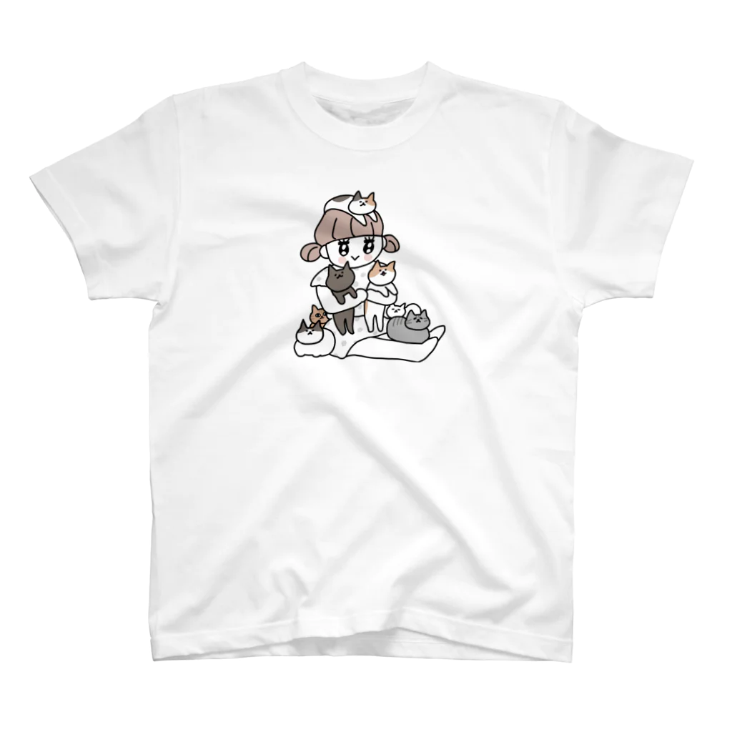 naotteのねこまみれ Regular Fit T-Shirt