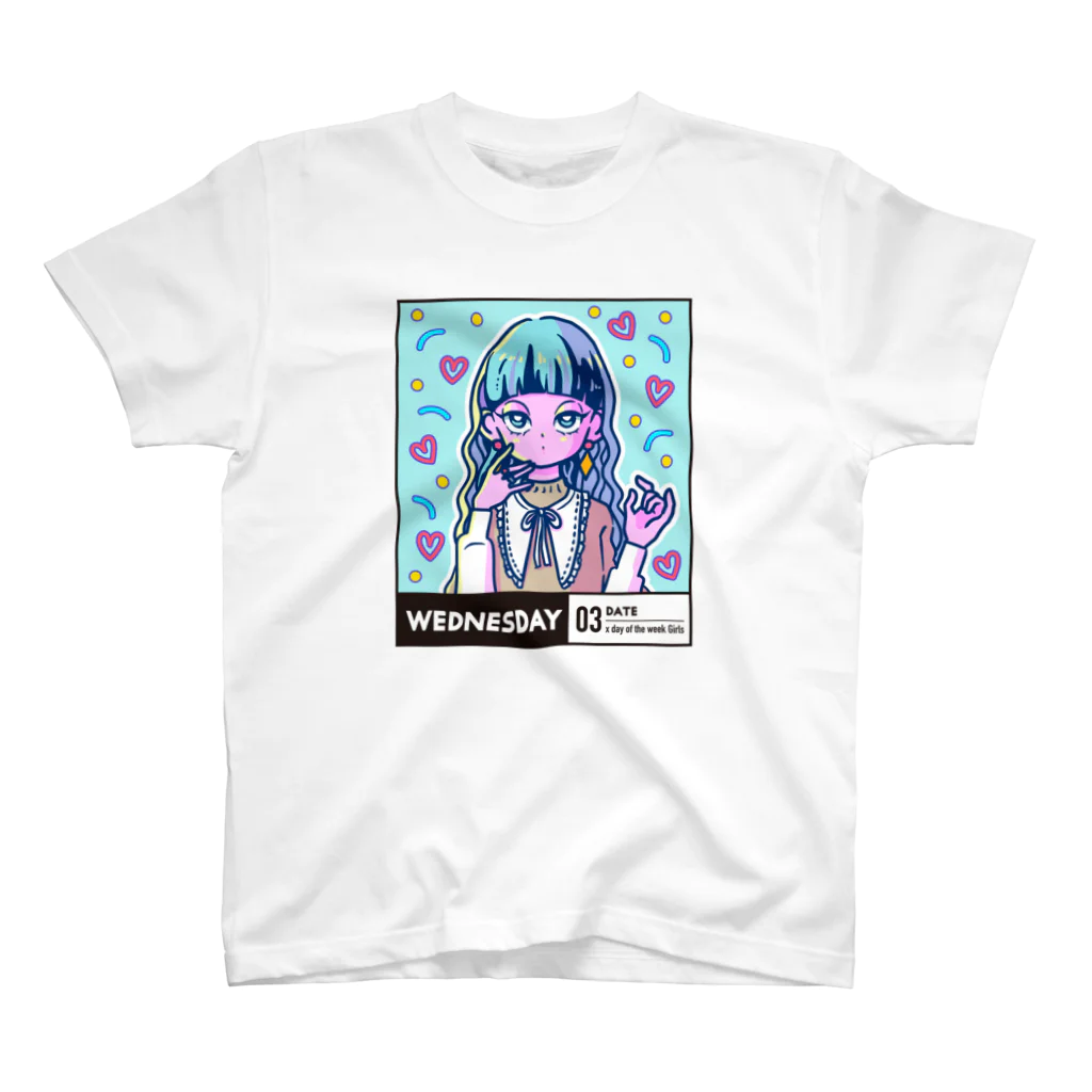 x曜日の彼女 の03-3-date-Wednesday スタンダードTシャツ