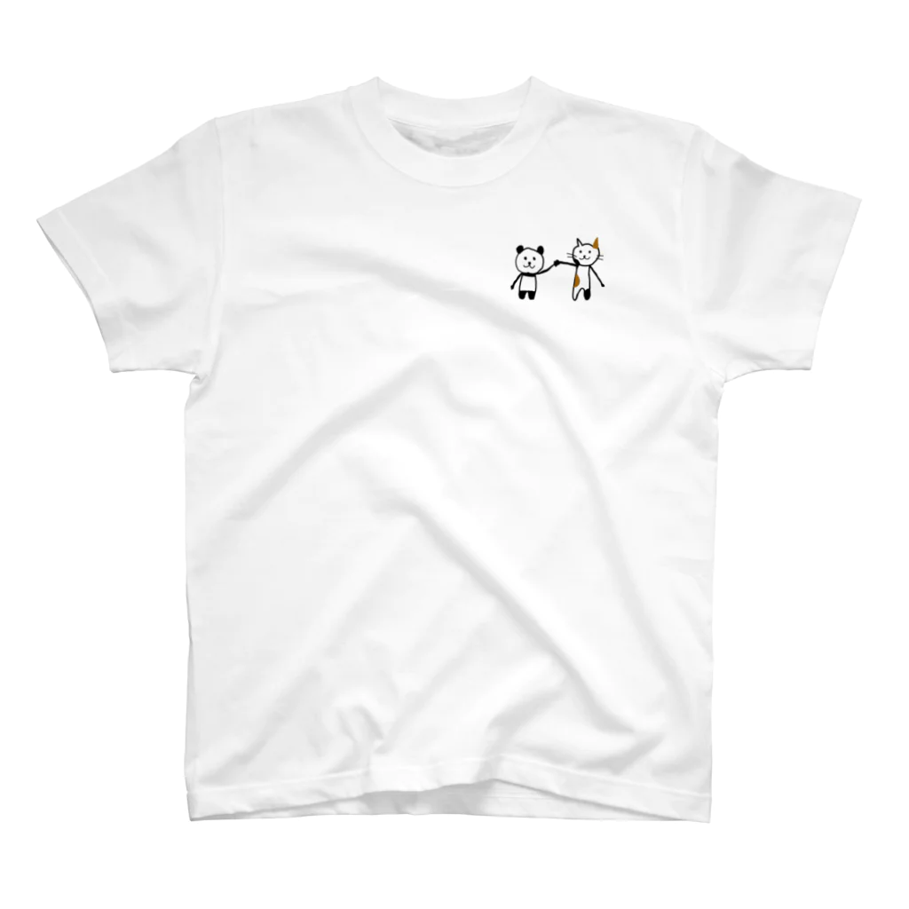 ねこぱんだのねこぱんだプリントTシャツ Regular Fit T-Shirt