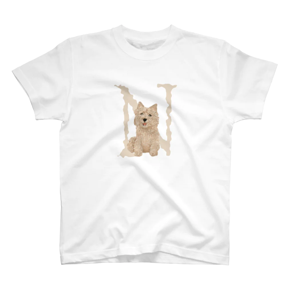 sayapochaccoのMy favirite terriers drom A to Z　~N~ NORWICH TERRIER スタンダードTシャツ