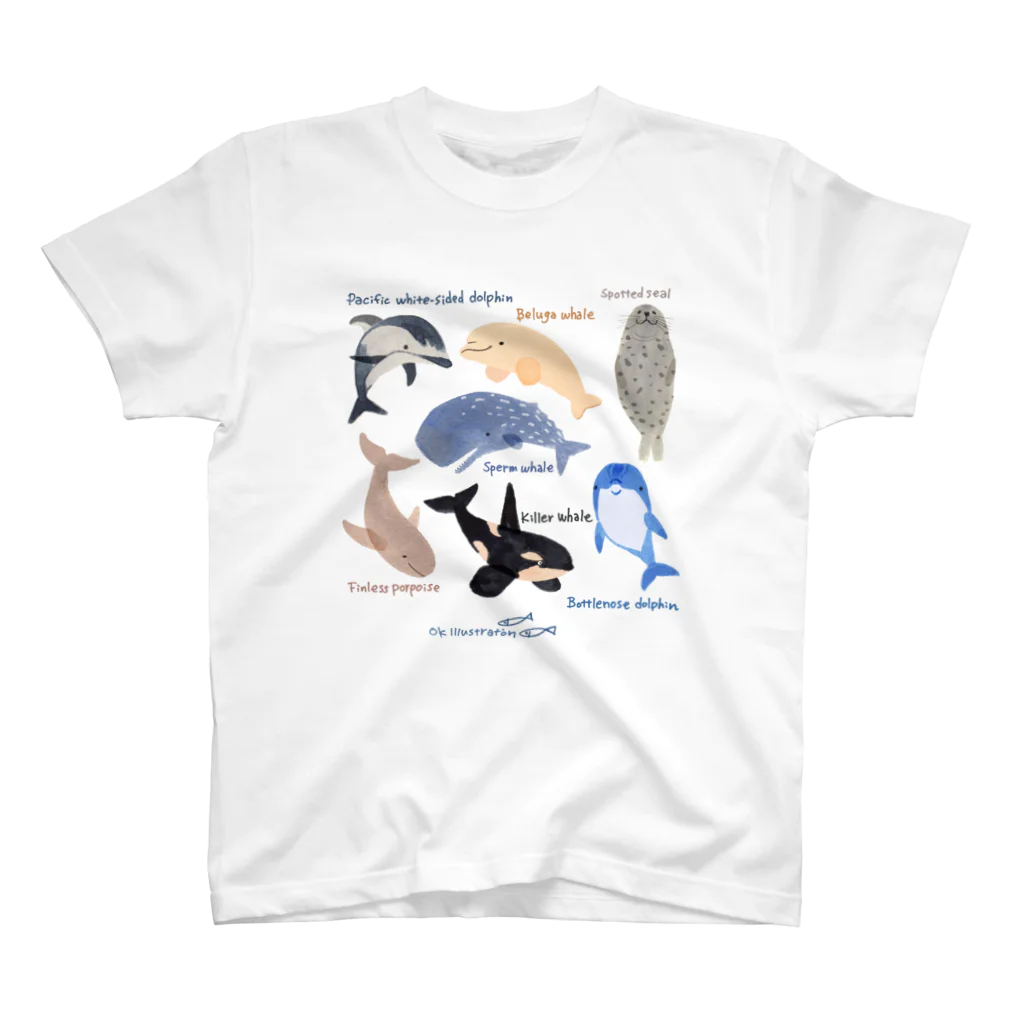 おぐらきょうこのイルカとクジラとアザラシたち スタンダードTシャツ