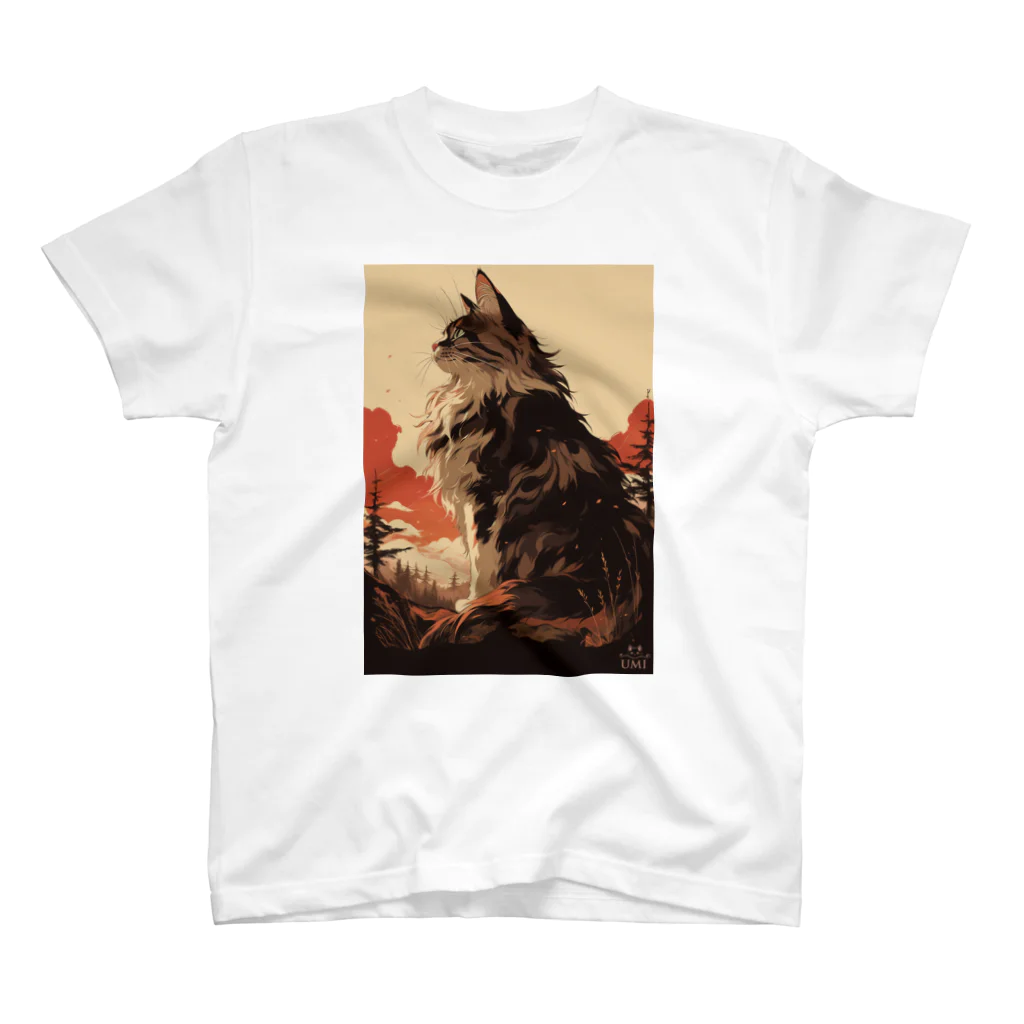 うみねこ（UMI）のうみねこ　佇む猫 Regular Fit T-Shirt