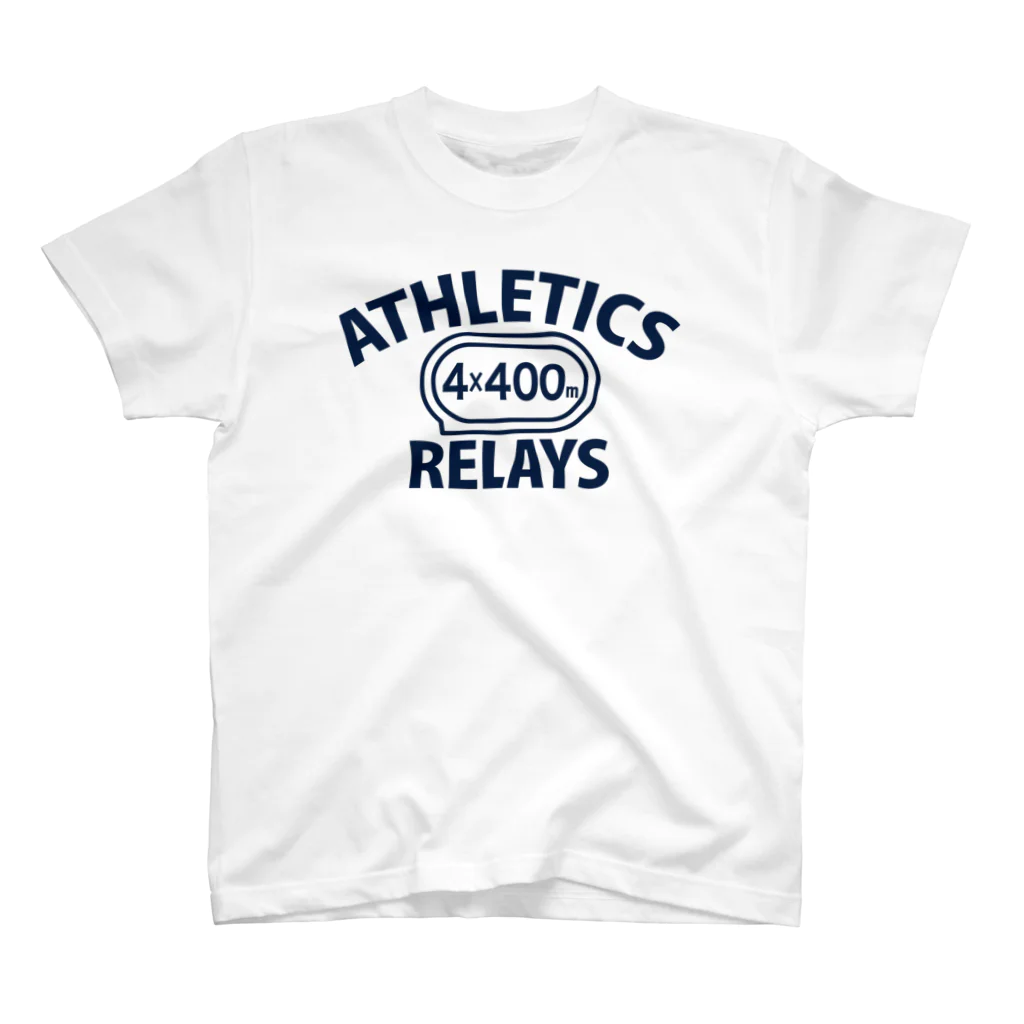 sports_tower スポーツタワーの4×400mリレー・リレー競走・1600メメートルリレー走・グッズ・オリジナル・デザイン・Tシャツ・陸上部・男子・女子・美男子・美女・かっこいい・かわいい・選手・混合・1600mR・マイルリレー・応援 スタンダードTシャツ