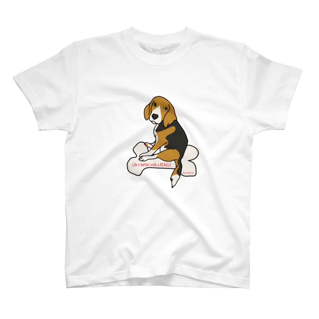 beagle meter the shopのLife is better with a BEAGLE　(トライカラー) スタンダードTシャツ