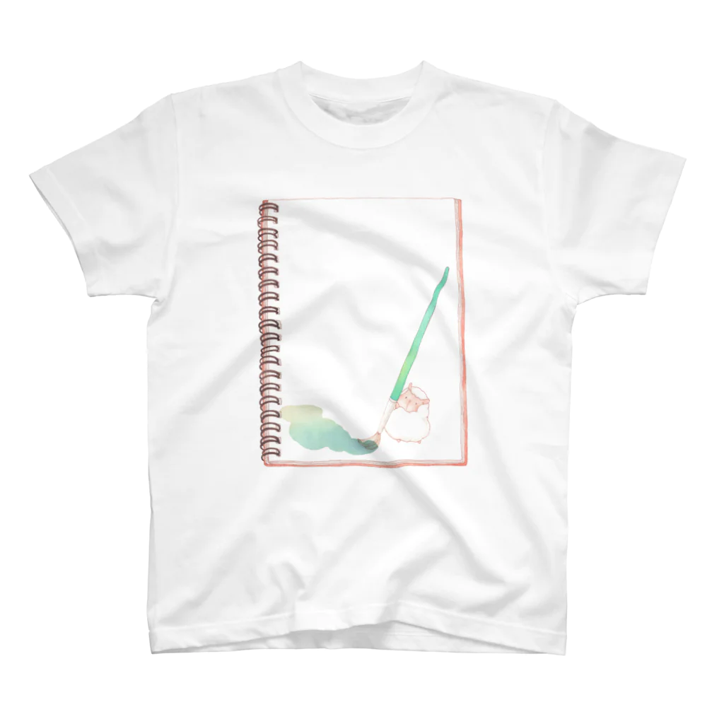 山田デイジーのスケッチブックと細筆とひつじ（えのぐ付き） Regular Fit T-Shirt