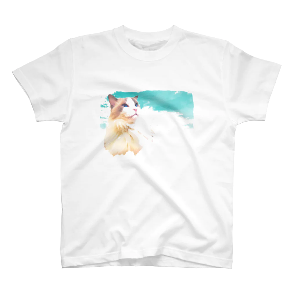 おもち＆つみれの空見るねこ スタンダードTシャツ