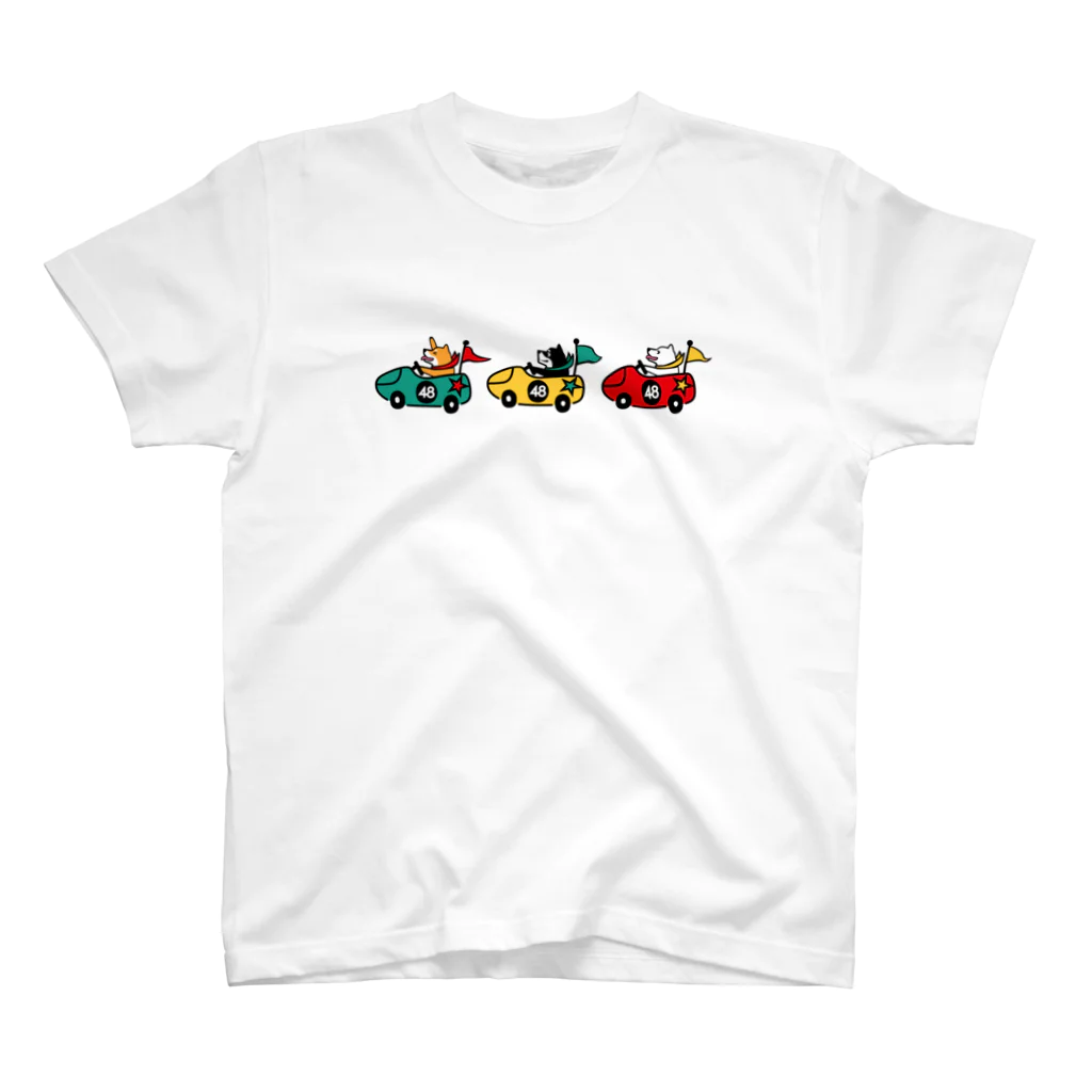 しっぽ堂のしばいぬの道路標識 スタンダードTシャツ