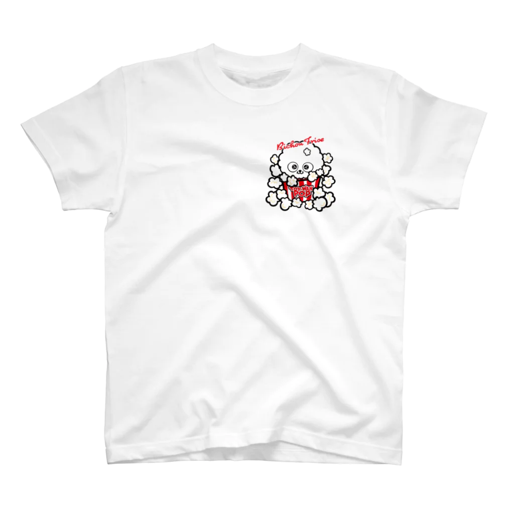 コタワン商店🐾の【ビション】両面★TOY-WAN★ ポップコーン 白ちゃん Regular Fit T-Shirt