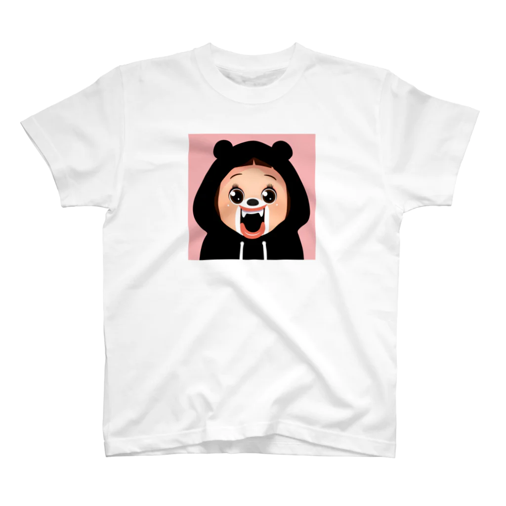 AKIRAMBOWのしょーちゃん くまずきんブラック / SHO-CHAN KUMA HOODIE BLACK Regular Fit T-Shirt