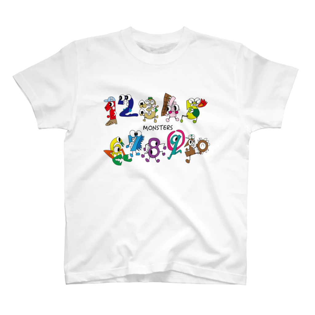 親子設計 ruchire 『知育文字』のモンスター数字 Regular Fit T-Shirt