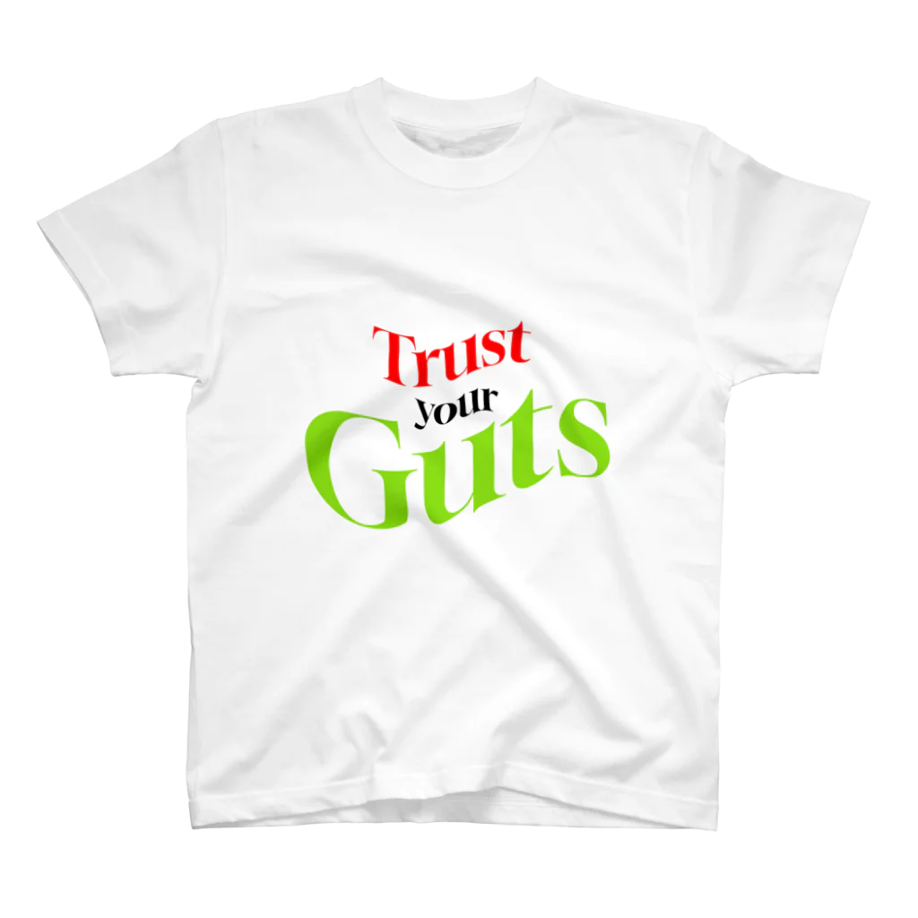 "Nation"の"Trsut your guts"胃腸と根性を信じる Regular Fit T-Shirt