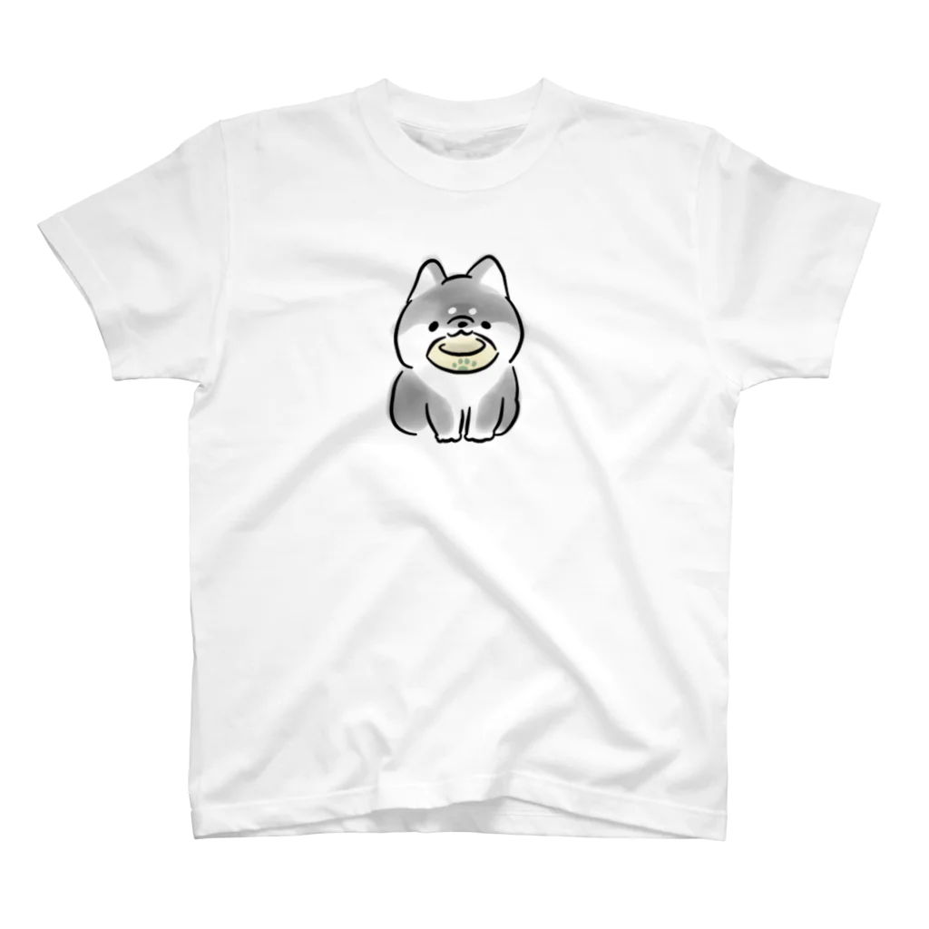 ほんわかしばいぬのほんわか黒しば(ごはん) Regular Fit T-Shirt