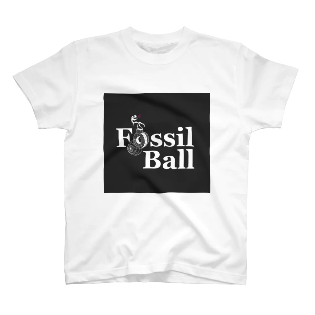 FossilBallのFossil Ball black square Regular Fit T-Shirt