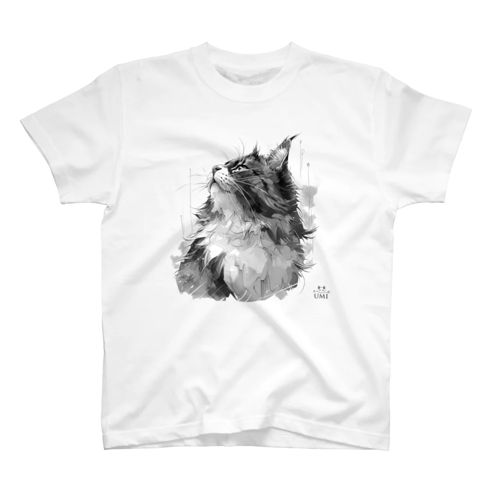 うみねこ（UMI）のうみねこ　見上げる猫 Regular Fit T-Shirt