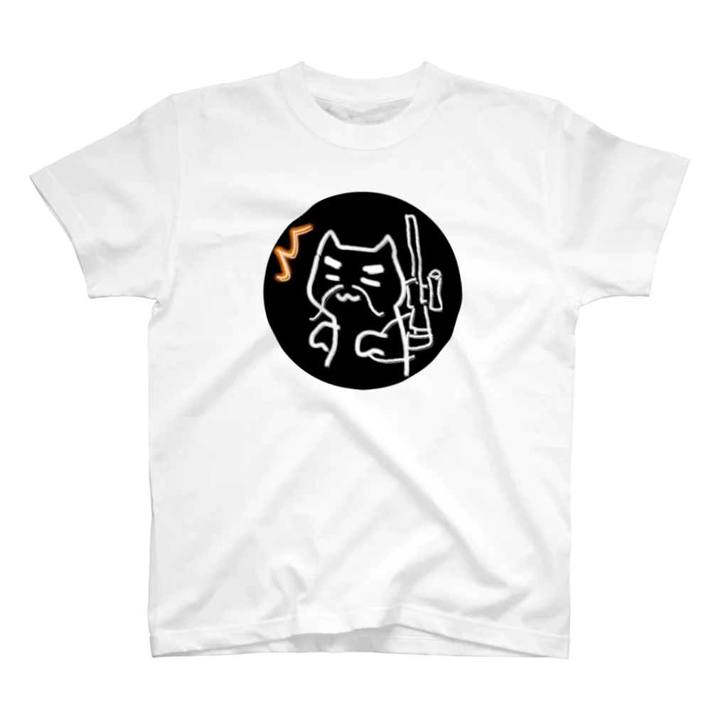 ともちのラクガキ🖍(チーム防衛部)のヨガ猫は眠らないT(ヨガファイア猫) Regular Fit T-Shirt