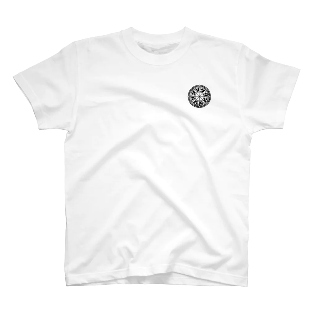 つきとかわせみの八芒星×しんめもっち(両面) Regular Fit T-Shirt