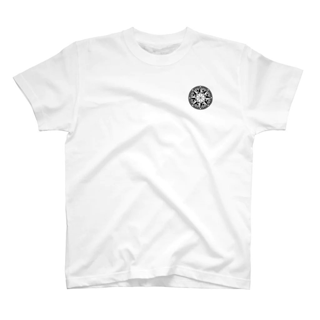 つきとかわせみの八芒星×おべもっち(両面) Regular Fit T-Shirt