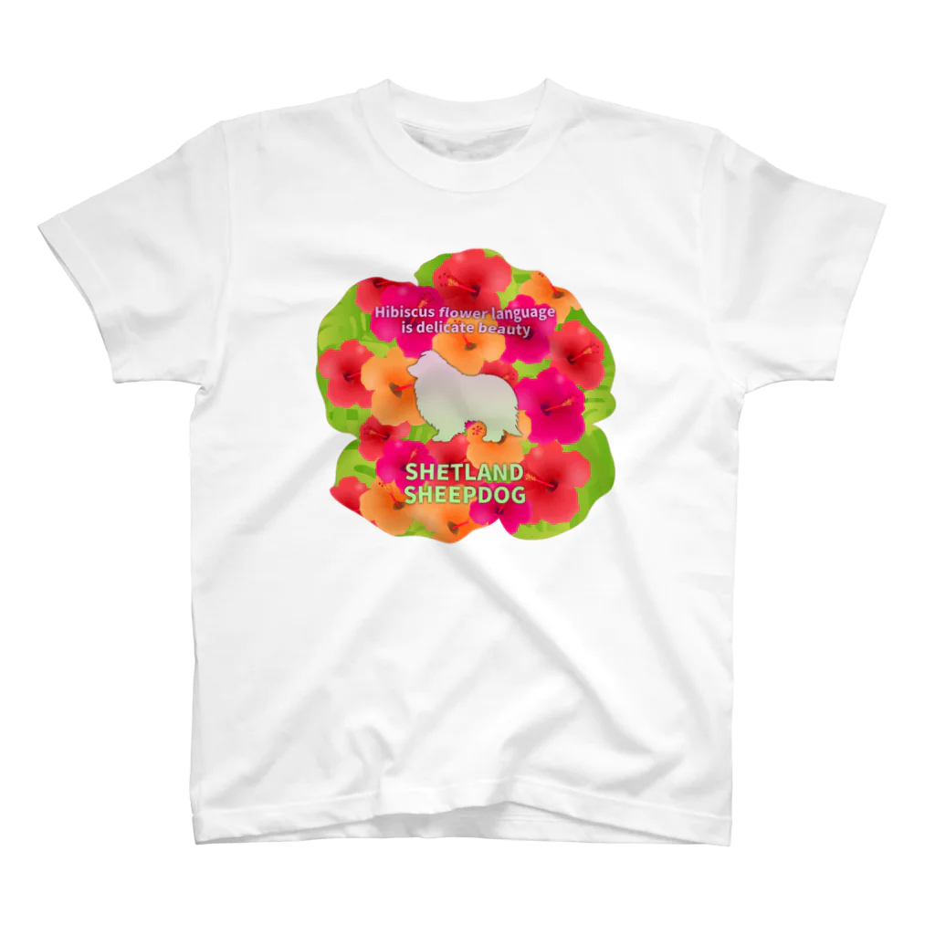 onehappinessのシェルティ　hibiscus　花言葉　onehappiness スタンダードTシャツ