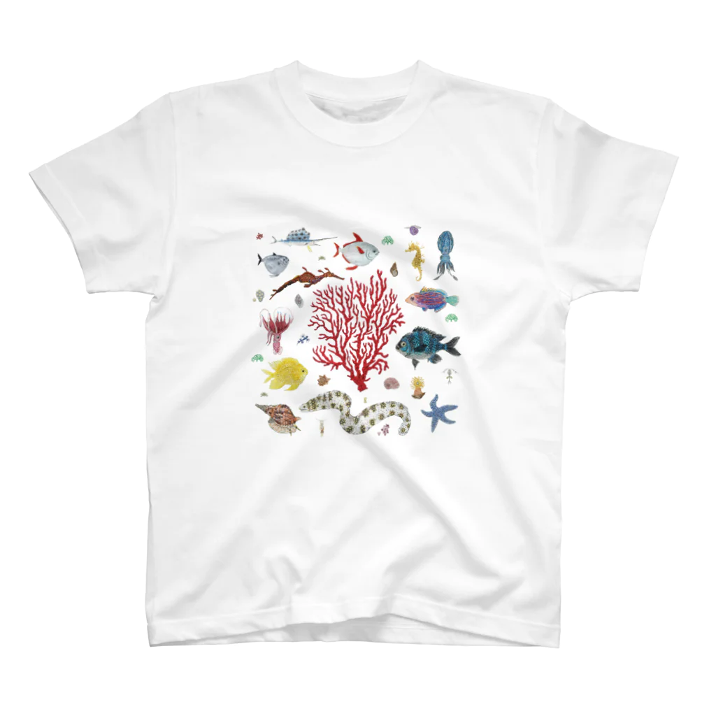 刺繍画家Marronのお店の海の生き物づくし　22 Regular Fit T-Shirt