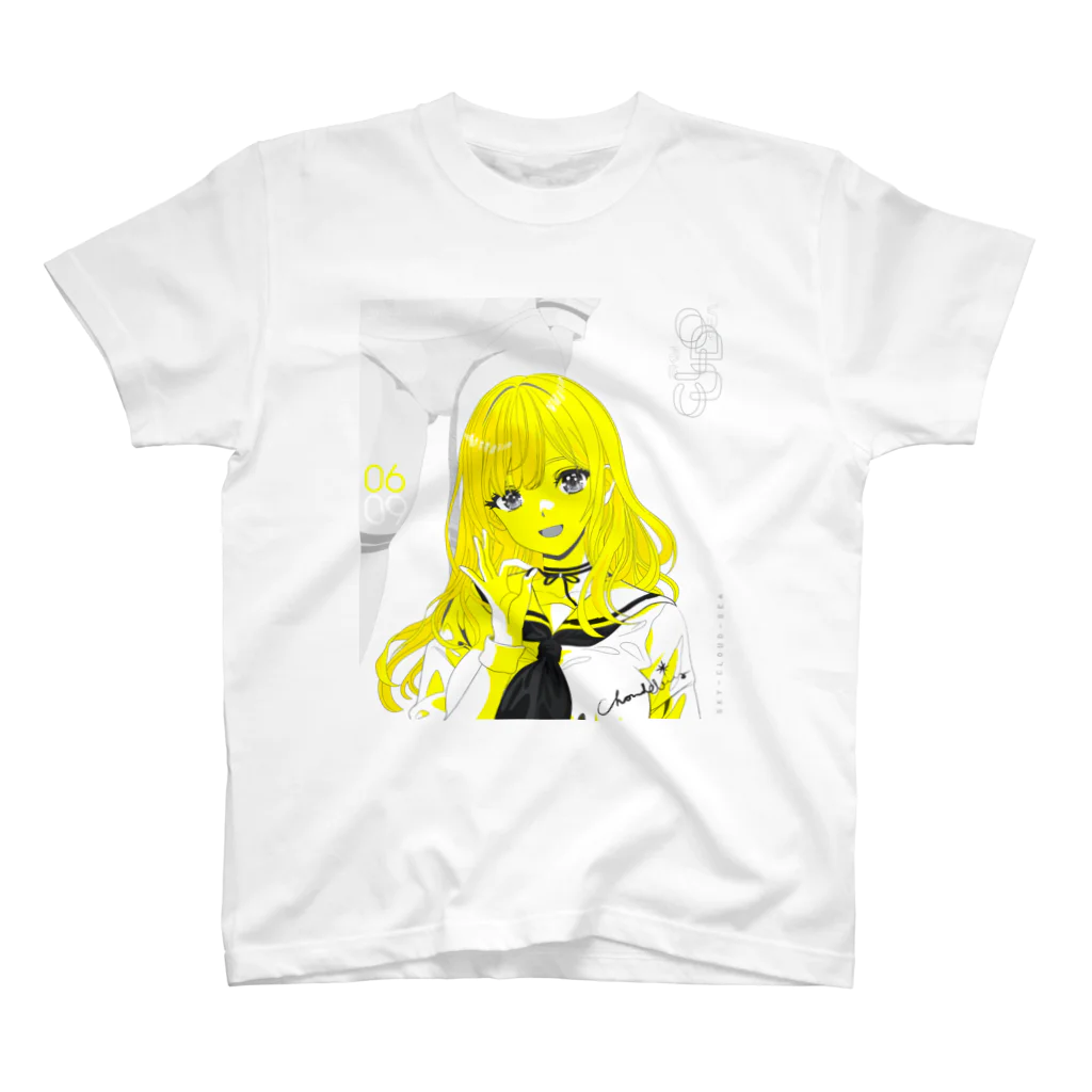 loveclonesのSKY-CLOUD-SEA 06/09 線画 ガールズイラスト Regular Fit T-Shirt