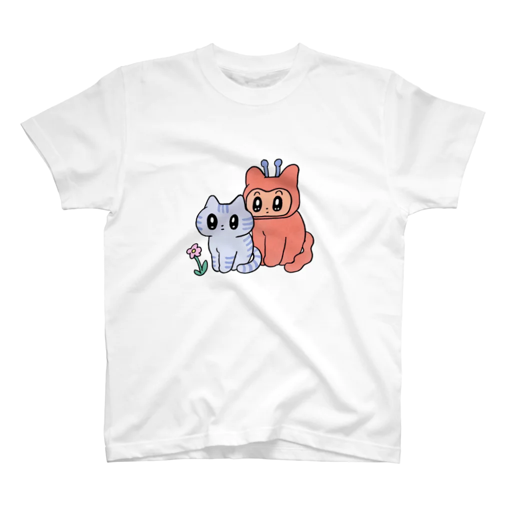 モニョチタポミチの地球猫　宇宙猫 Regular Fit T-Shirt