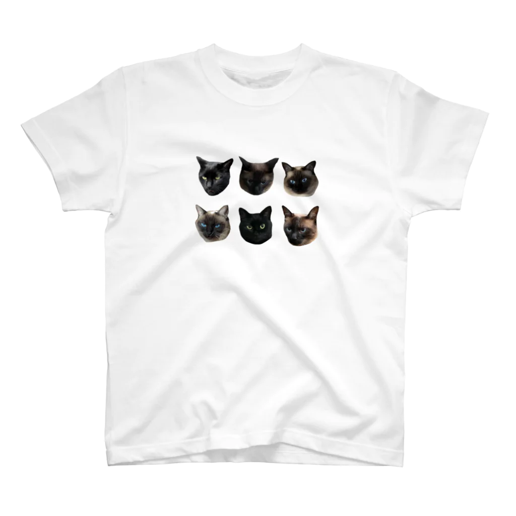 🐱×3のグッズたちのお顔 スタンダードTシャツ