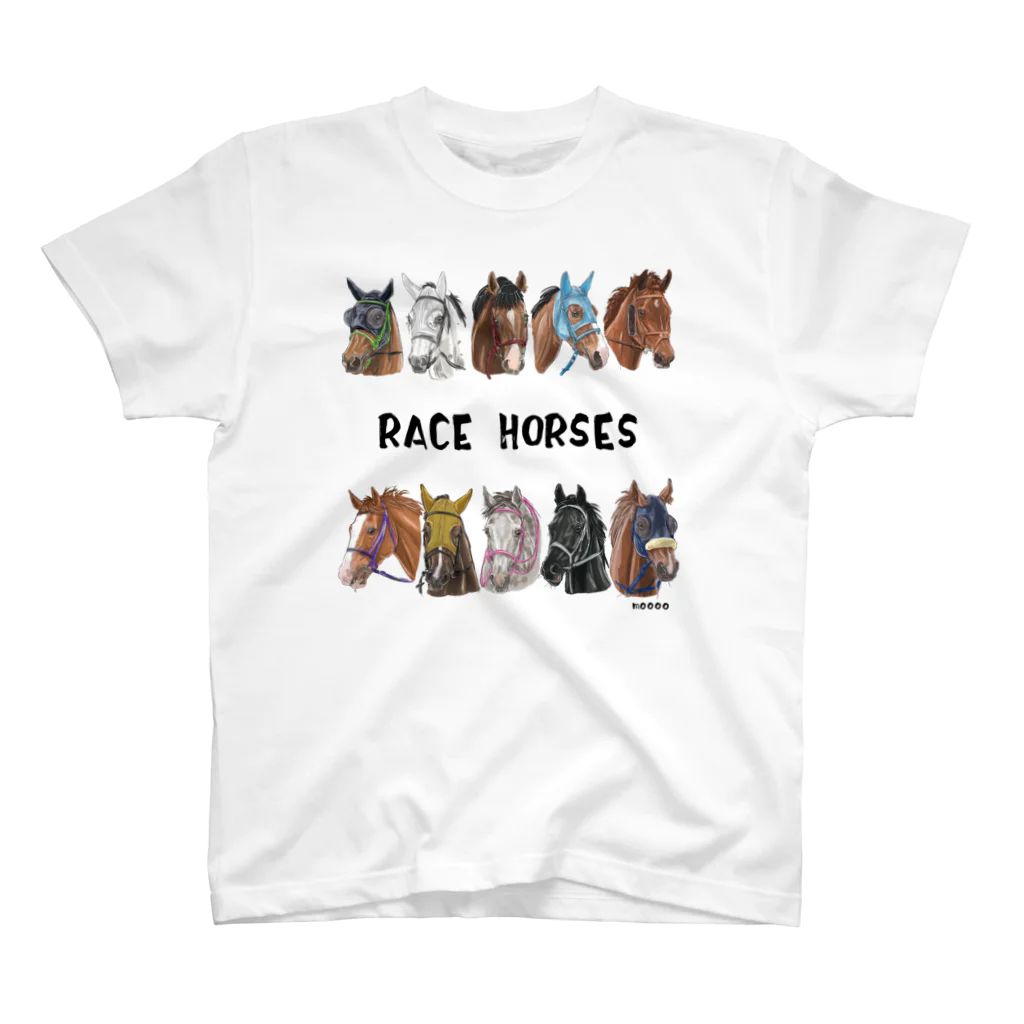 POPPY＿moooo  チャリティーショップのRACE HORSES BLACK スタンダードTシャツ